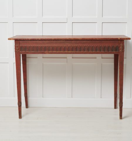 Rare antique console table in gustavian style from Sweden. The table is from the first years of the 19th century, around 1800 to 1810