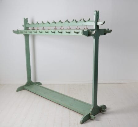 Antique unique clothes rack made by hand from northern Sweden. The clothes rack is made around the year 1900 in painted pine