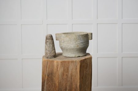 Unusually large antique mortar from Sweden. The mortar is made by hand in stone and is solid and heavy. Made in Sweden around 1880